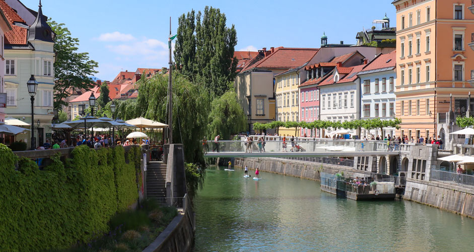SUP-lautailua Ljubljanica-joella